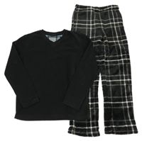 Černo-kostkované fleecové pyžamo Cargo Bay