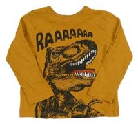 Okrové tričko s dinosaurom Primark