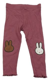 Růžové žebrované legíny se zajíčky Next
