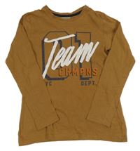 Béžové tričko s nápisom