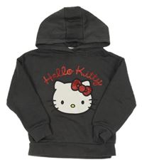 Tmavošedá mikina s Kitty a kapucí Sanrio
