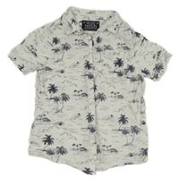 Bílá lněná košile s palmami C&A