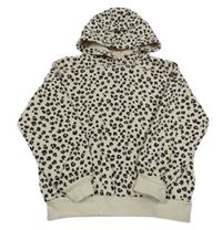 Béžovo-černá vzorovaná mikina s kapucí M&S