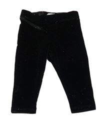 Černo-bronzové sametové legíny Disney