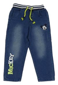 Tmavomodré teplákové rifle s Mickeym Disney