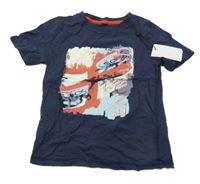 Nové - Tmavomodré tričko s potlačou M&Co.