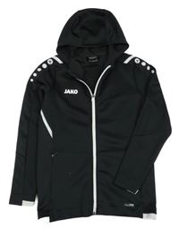 Čierno-biela prepínaci športová mikina s logom a kapucňou Jako