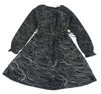 Čierno-strieborné vzorované ľahké šaty H&M