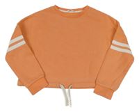 Oranžová oversize crop mikina s prúžkami M&S