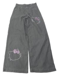 Sivé wide leg teplákové nohavice s Kitty H&M