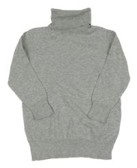Sivý melírovaný sveter s rolákom Zalando