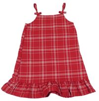 Červené kockované šaty s volánikom H&M