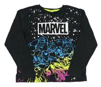 Čiernošedé pyžamové tričko s Avengers a logom a skvrnkami MARVEL