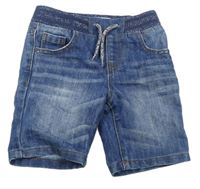 Modré rifľové kraťasy s úpletovým pasom Denim Co.