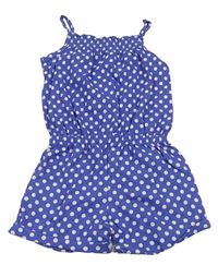 Modrofialovo-biely bodkovaná ý letný overal Mothercare