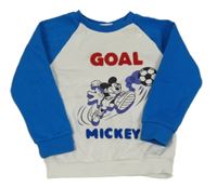 Bielo-modrá mikina s Mickey Disney