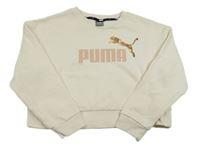 Smotanová crop mikina s logom PUMA