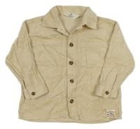 Svetlobéžová menšestrová košeľová bunda s nášivkou H&M