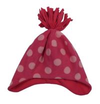 Tmavorůžová puntíkatá fleecová čepice C&A