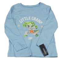 Nové - světlemodré triko s krokodýlkem a nápisem a číslem St. Bernard