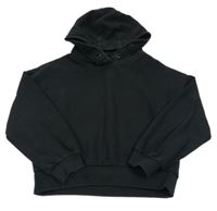 Čierna crop mikina s kapucňou Next