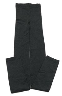 Tmavošedo-čierne melírované pančuskové legíny