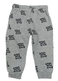 Sivé melírované tepláky s nápismi F&F