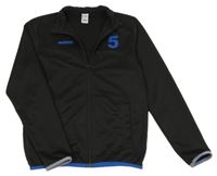 Čierna funkčná športová prepínaci mikina s logom a číslom KIPSTA