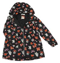 Černá šusťáková podzimní parka s Minnie a odepínací kapucí H&M
