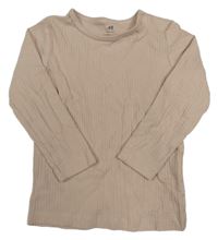 Béžové rebrované tričko H&M