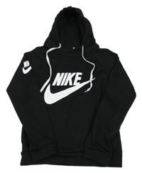 Čierna tepláková mikina s logom a kapucňou Nike