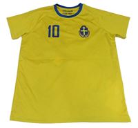 Hořčicové sportovní tričko s potiskem - Sweden