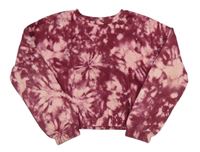 Vínovo-ružová batikovaná crop mikina Primark