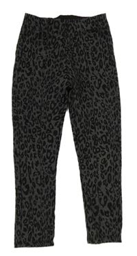 Tmavošedé tregíny s leopardím vzorem Matalan