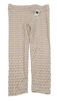 Nové - Smotanové kvetované capri legíny Dunnes