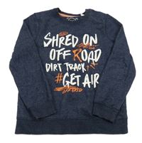 Tmavomodrá melírovaná mikina s nápisom C&A