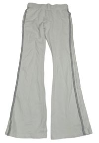 Biele flare tepláky s pruhom CFL