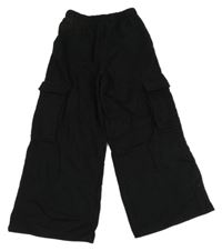 Černé wide leg cargo tepláky C&A