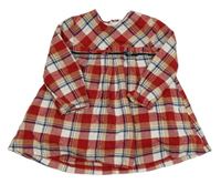 Červeno-bílo-béžové kostkované šaty Mayoral