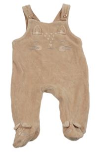 Starorůžové sametové dupačky s mačkou George