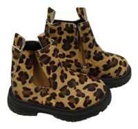 Hnědé vzorované chelsea boty vel. 24