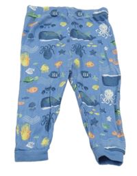 Modré pyžamové kalhoty s mořskými živočichy George