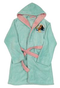 Mátový chlupatý župan s Vaianou a kapucí Disney