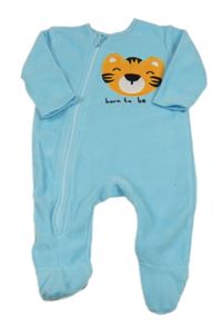 Svetlomodrý fleecový overal s tigrom Dunnes