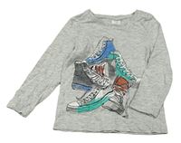 Šedé melírované triko s teniskami C&A