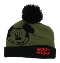 Khaki-černá čepice s Mickeym a bambulí Disney