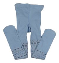 Modré vzorované pančuchy