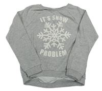 Sivá melírovaná mikina s vločkou H&M