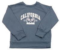 Modrošedá mikina s tenisovými raketami a nápisom Primark