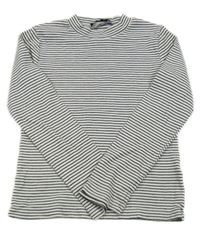 Bielo-čierne pruhované rebrované tričko M&S